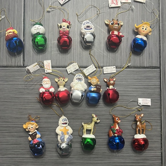 Set 16 vtg Jingle Buddies Rudolf the Red Nose Reindeer Christmas tree ornaments - Picture 3 of 11